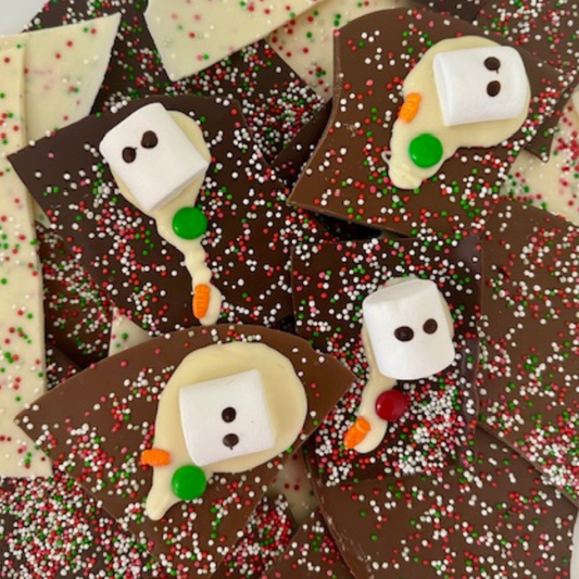 Melted Snowmen Chocolate Crack