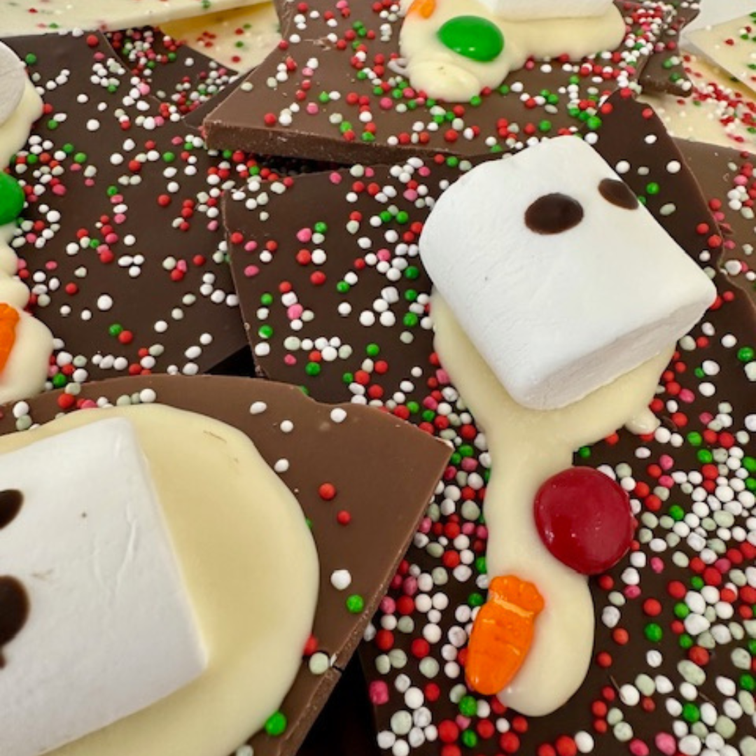 Melted Snowmen Chocolate Crack